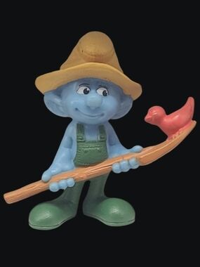 2011 MCDONALD'S HAPPY MEAL TOY "FARMER SMURF" - 3"